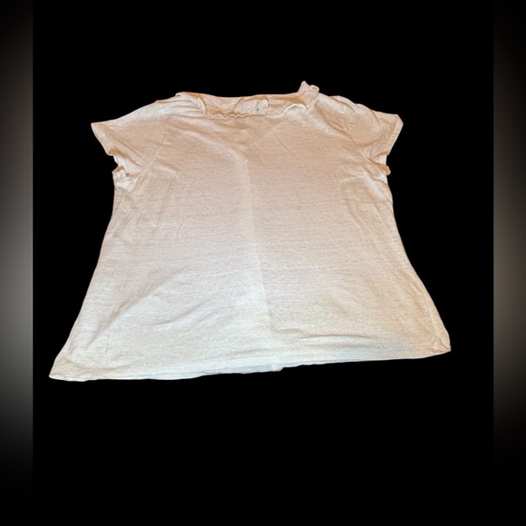 Sundance White XL 100% linen cap,sleeves top w/ a 2.5” ruffle - Picture 3 of 10